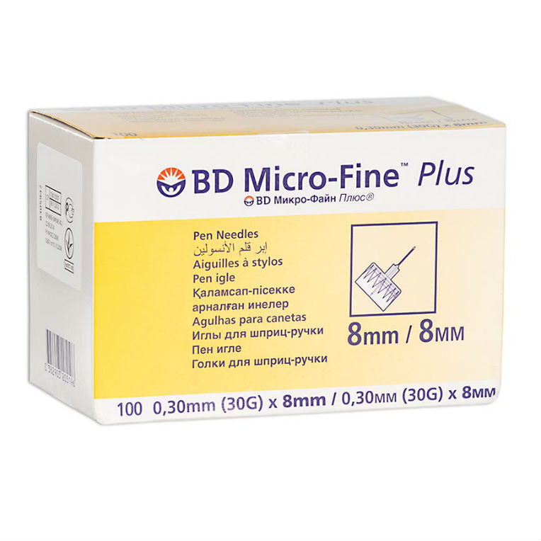 Иглы д/шриц-ручки BD Micro-Fine Plus 0,3ммX8мм р.30G №100