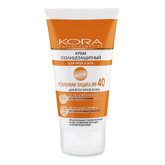 Кора крем солнцезащитный spf-40 д/лица и тела