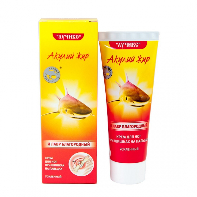 Акулий Жир Крем от шишек на больших пальцах ног 75мл лавр благородный от шишек
