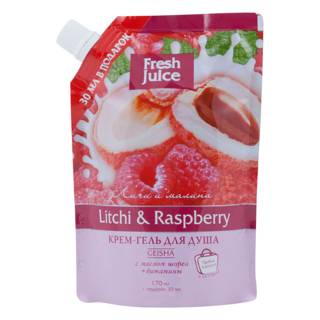 ФРЕШ ДЖУС (FRESH JUICE) КРЕМ-ГЕЛЬ ДЛЯ ДУША  LITCHI & RASPBERRY, 200 МЛ Эльфа НПО