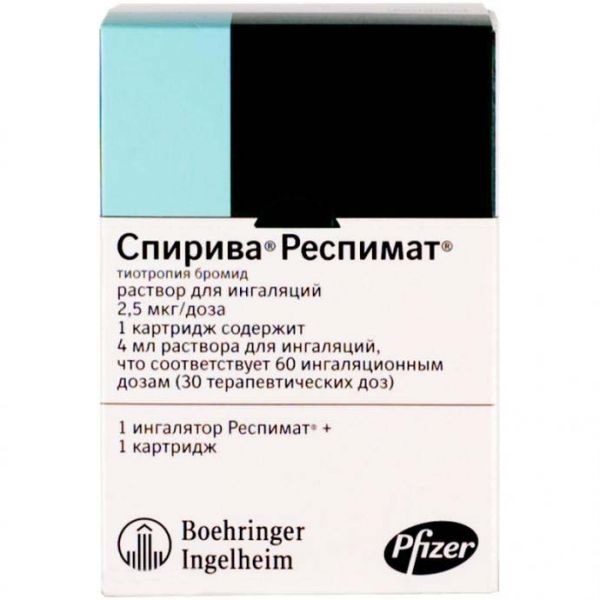 Спирива Респимат р-р д/ингал. 2,5мкг/доза картридж 4мл (60 доз)