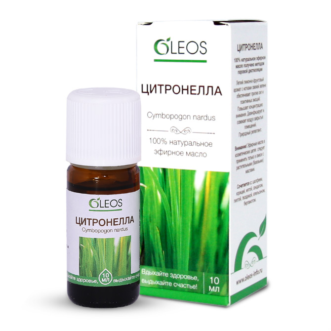 Олеос (Oleos) Масло эфирн 10мл цитронелла