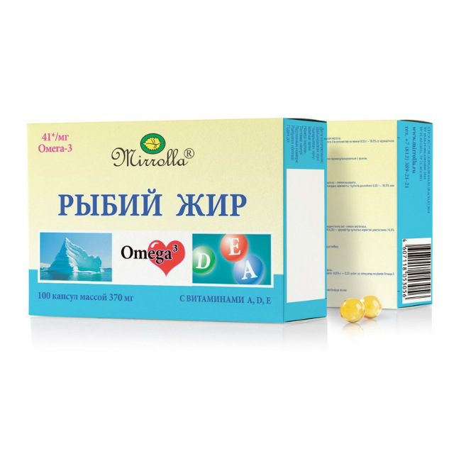 Рыбий Жир  капс 370мг №100 вит ADE Мирролла