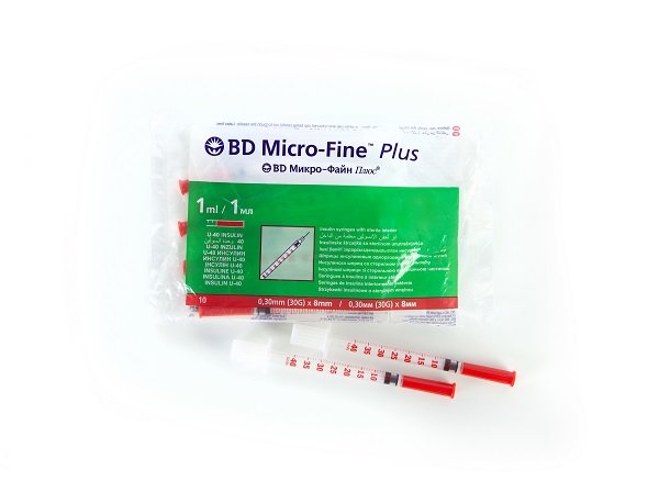 Шприц инсул BD Micro-fine U100 1 мл с игл 0,30х8мм №10