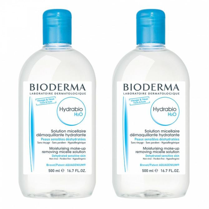 Биодерма (Bioderma) Гидрабио H2O/Hydrabio H2O Мицеллярная вода 500 мл 2 шт. Биодерма