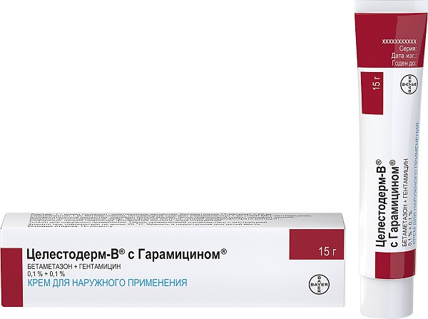 Целестодерм В с Гарамицином крем д/наруж примен 0,1% 15г