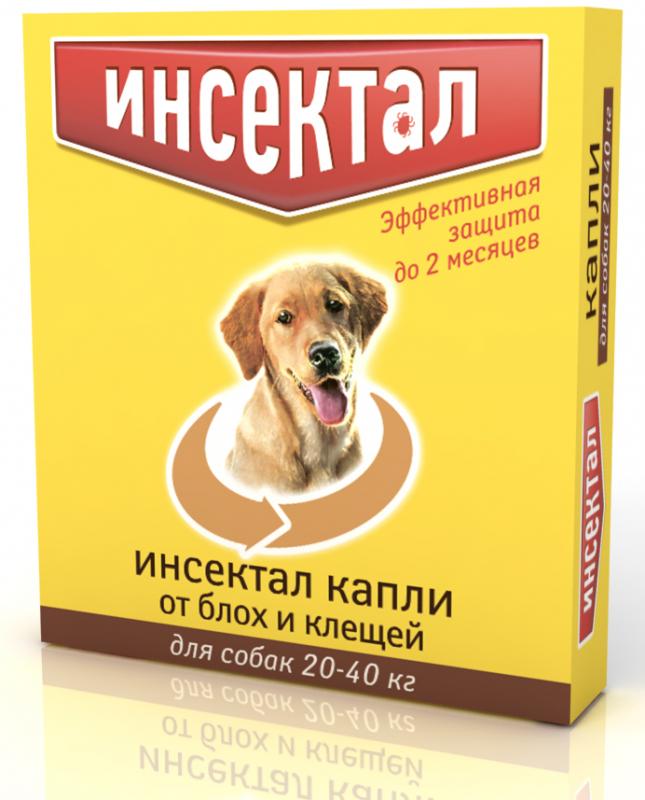 ИНСЕКТАЛ капли от клещей и блох для собак 20-40 кг 2,9мл  N104 Экопром ООО