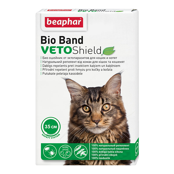 БЕАФАР (BEAPHAR) BIO BAND VETOSHIELD БИО ОШЕЙНИК ОТ ЭКТОПАРАЗИТОВ ДЛЯ КОШЕК 35СМ Беафар