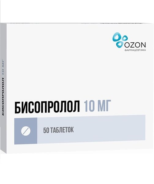 Бисопролол табл.п.п.о.10мг №50 Озон ООО