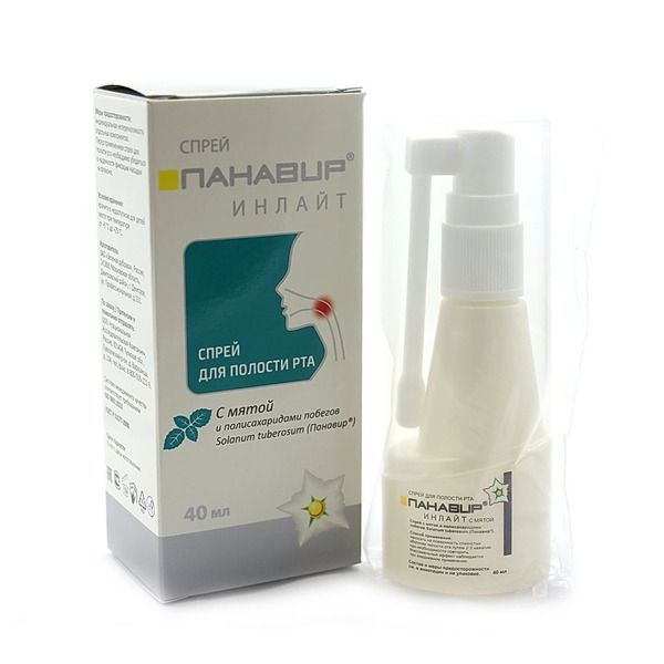 Панавир Инлайт спрей д/полости рта 40г мята