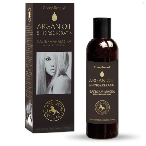 Комплимент (Compliment) Argan Oil & Horse Keratin Бальзам-маска для волос, 250 мл Тимекс