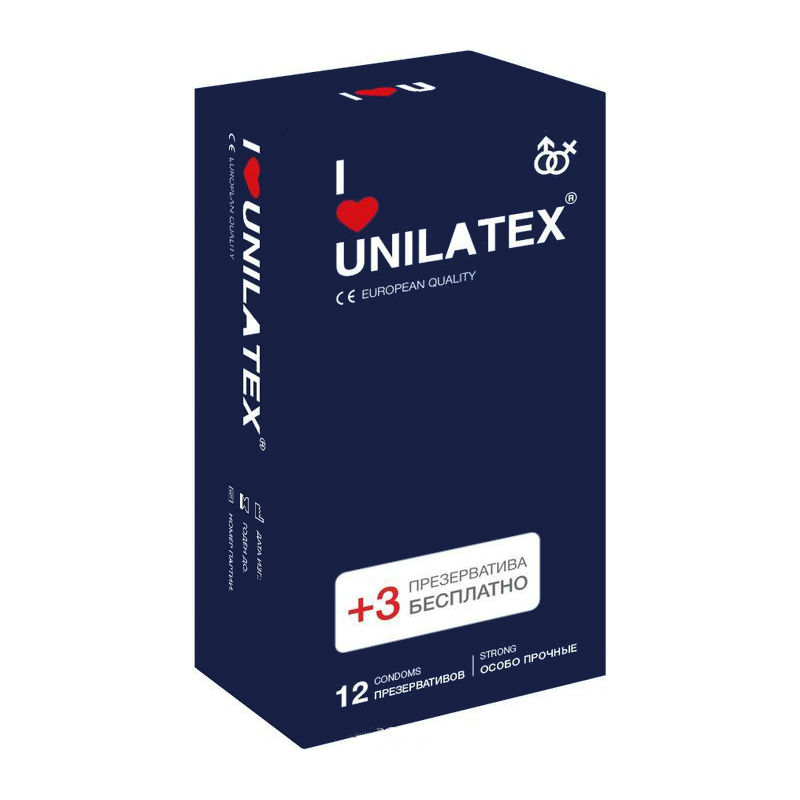 Презервативы Unilatex Extra Strong 12 шт.+ 3 шт. в подарок