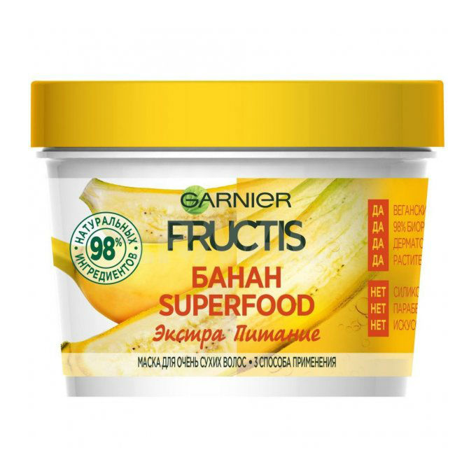 Гарньер (Garnier Fructis) Маска для волос Superfood Банан 390мл Лореаль