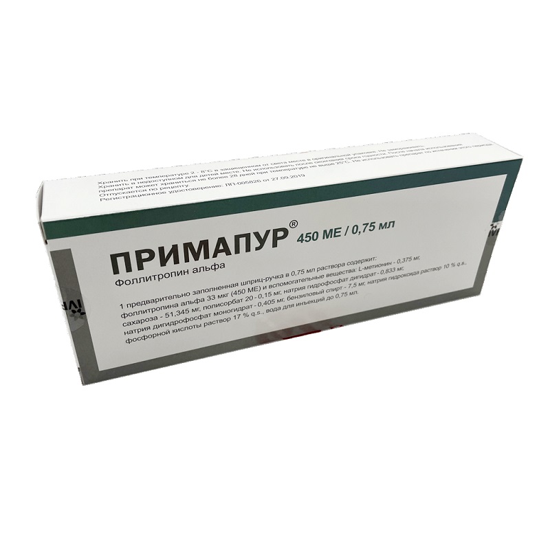 Примапур раствор для п/к введ. 33мкг/0,75мл (450МЕ) картр. в шприц-ручке №1 +7 игл