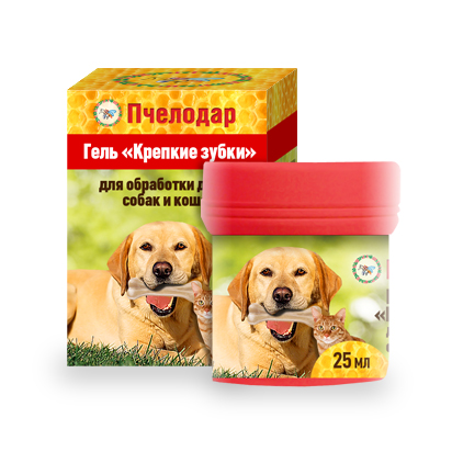 ПЧЕЛОДАР КРЕПКИЕ ЗУБКИ гель для обработки десен собак и кошек, 25мл Агробиопром