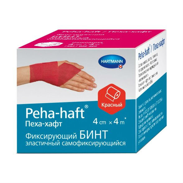 Peha-haft (Пеха-хафт) 1шт. фикс. бинт эласт. самофикс.4смх4м (крас) 932487