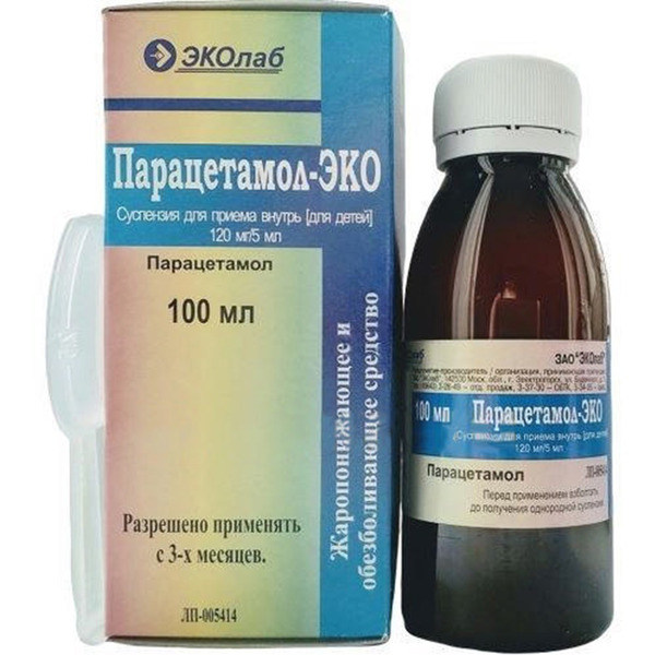 Парацетамол-Эко сусп д/внутр д/детей 120мг/5мл 50мл