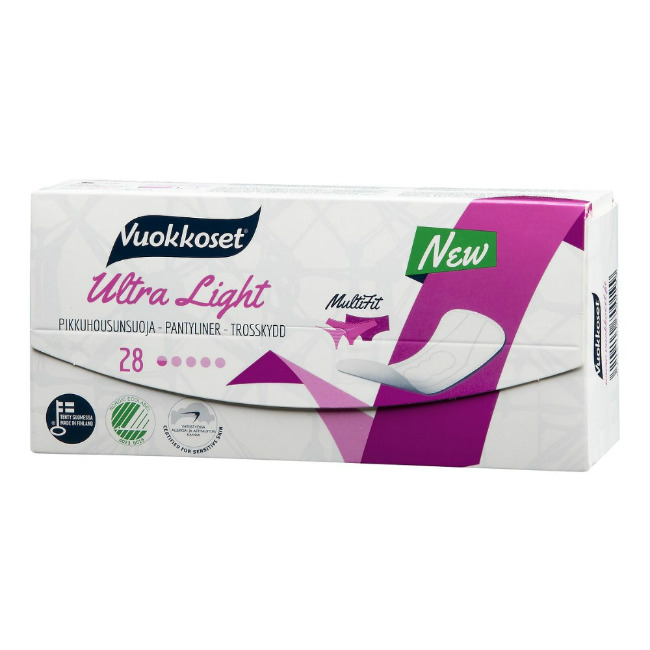 Вуоккосет (Vuokkoset) Прокладки женские Ultra Light pantyliner 28 шт. Делипап