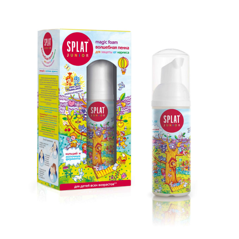 Сплат (Splat) Junior пенка д/зубов и десен 3-8 лет 50мл молоч фермен и кальций
