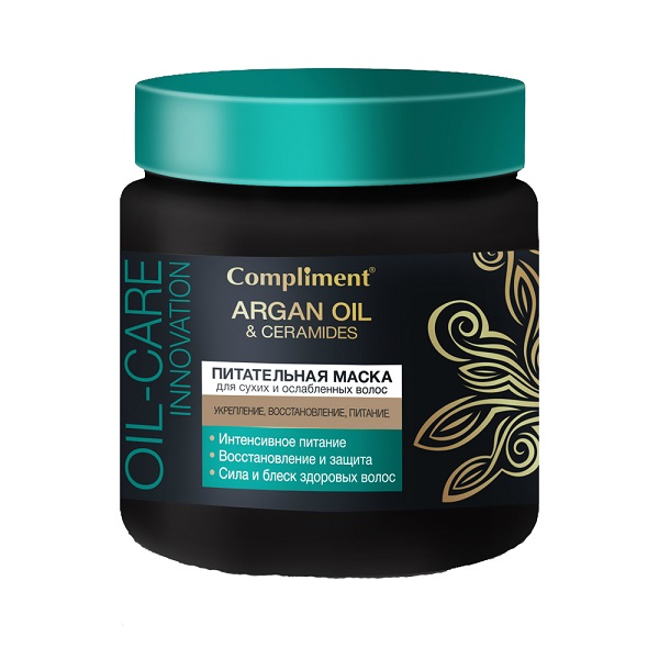 Комплимент (Compliment) Argan Oil & Ceramides Питательная маска для сухих и ослабленных волос 300мл