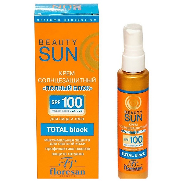 Флоресан (Floresan) Beauty Sun Крем солнцезащ SPF 100 75мл Полный блок