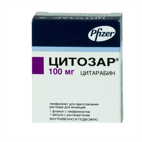 Цитозар пор д/р-ра д/ин 100мг + раств-ль Pfizer Italia S.r.L.