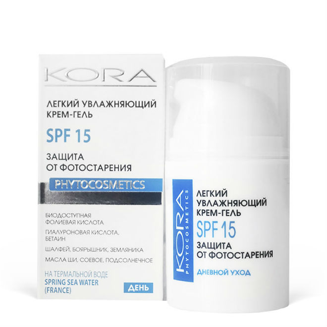 Кора (Kora) крем-гель легкий увлажняющий SPF15 50мл