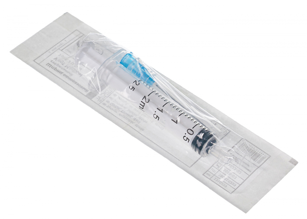 Шприц мед. инъекц. ОП Vogt Medical 2мл трехкомп. тип соед. Луер игла приложенная G23*0,60мм*30мм №1
