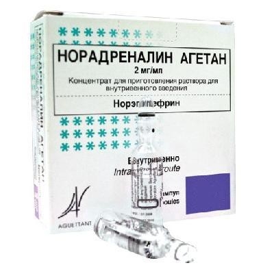 Норадреналин-Агетан конц д/р-ра д/в/в введ 2мг/мл 8мл №10 Laboratoir Aguettant