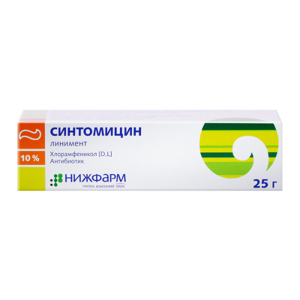 Синтомицин линим. 10% 25г Нижфарм АО