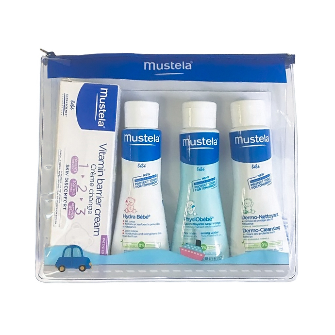 Мустела (Mustela) Бебе набор дорожный (жидкость очищ. 100мл+крем д/тела 100мл+ге