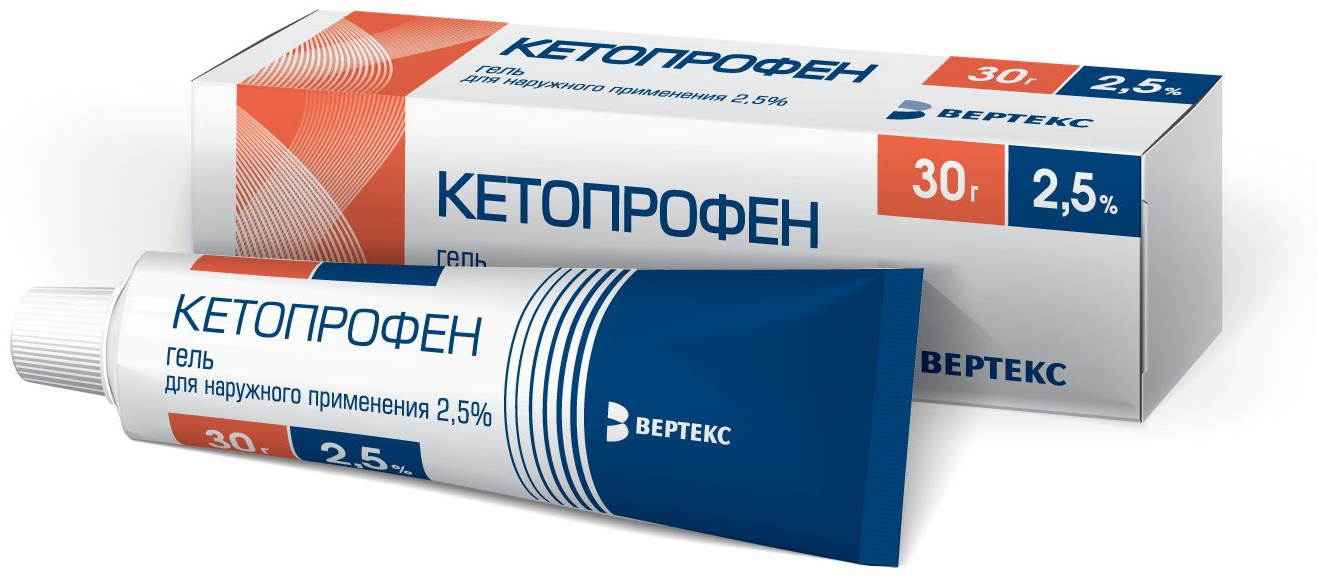 Кетопрофен-Вертекс гель д/наружн. прим. 2,5% 50г