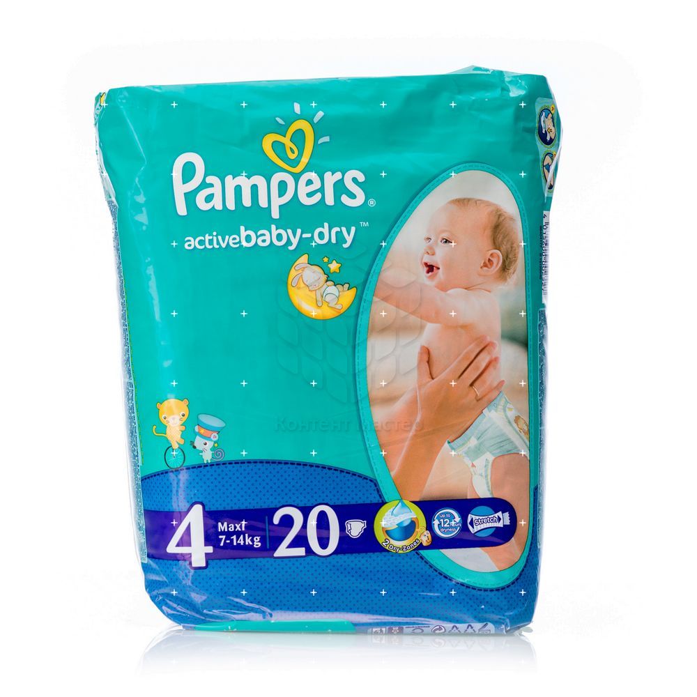 Pampers подгузники active baby-dry maxi (7-14 кг) стандартная упаковка 20