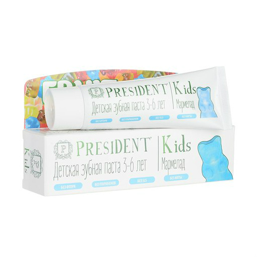 ПрезиДент (PresiDent) Kids 3-6 лет з/паста 50мл мармелад б/фтора