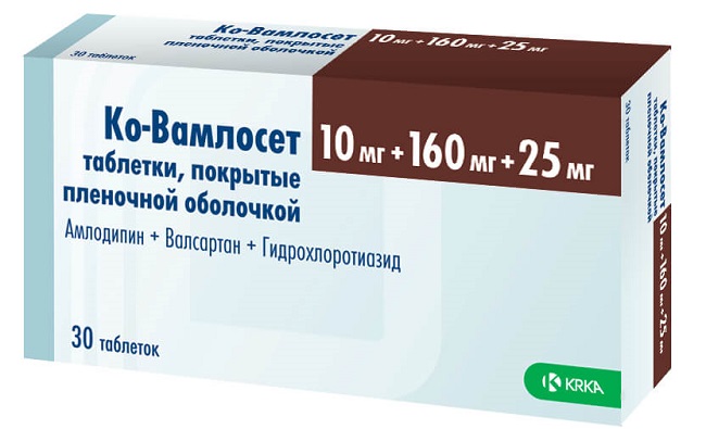 Ко-Вамлосет табл.п.п.о.10мг+160мг 25мг №30