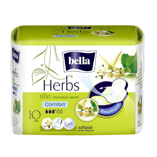 Белла (Bella) Comfort  Herbs Tilia softiplait прокладки гигиен №10 экстр липы