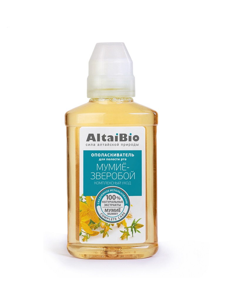 AltaiBio Ополаскиватель для полости рта комплексный уход Мумиё-Зверобой 200мл