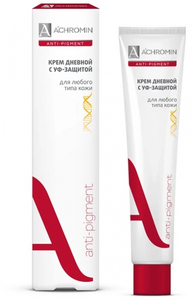 ACHROMIN ANTI-PIGMENT КРЕМ ДНЕВНОЙ С УФ-ЗАЩИТОЙ ДЛЯ ЛЮБОГО ТИПА КОЖИ 50МЛ РеалКосметикс АО