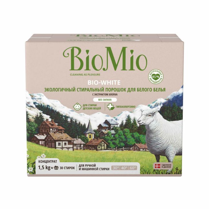 БиоМио (BioMio) Bio-White Экологичный стиральный порошок-концентрат для белого б