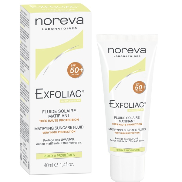 Норева (Noreva) Эксфолиак/Exfoliac Эмульсия матирующая солнцезащитная SPF50+ 40 мл Лаборатория Норев