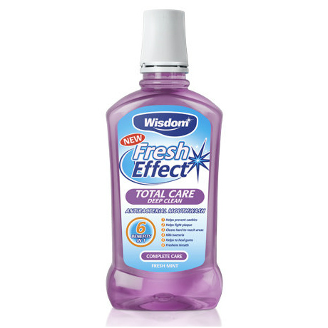 ВИСДОМ (WISDOM) FRESH EFFECT TOTAL CARE MOUTHWASH ОПОЛАСКИВАТЕЛЬ КОМПЛЕКСНАЯ ЗАЩИТА Wisdom Toothbrushes Limited