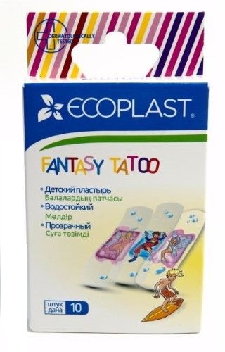 Набор водостойких пластырей Экопласт Fantasy tatoo 60x20 №10