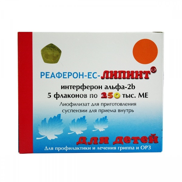 Реаферон-ЕС-Липинт лиоф. д/сусп. д/приема внутрь 250тыс МЕ фл №5