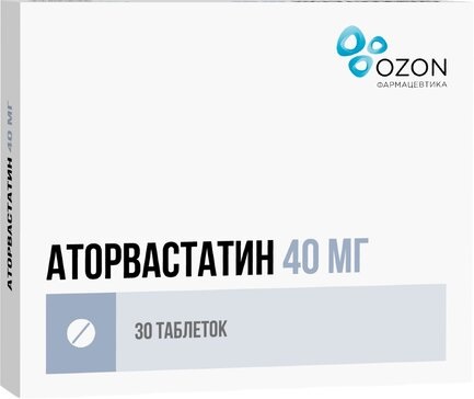 Аторвастатин таб ппо 40мг №30 эконом Озон Фарм ООО