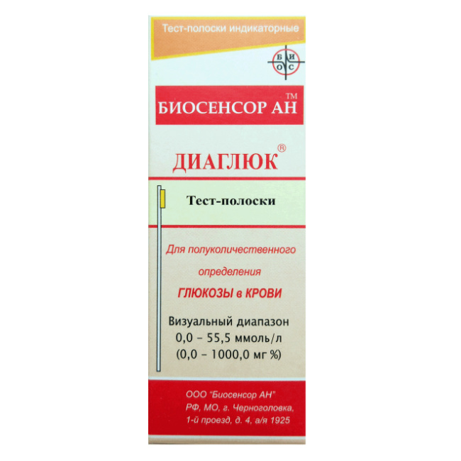 Диаглюк Тест-полоски д/определения глюкозы в крови №50