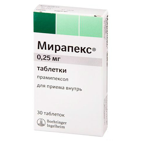 Мирапекс таблетки 0.25мг №30