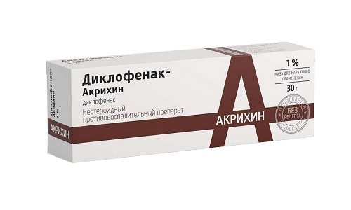 Диклофенак-Акрихин мазь д/наружн. прим. 1% 30г