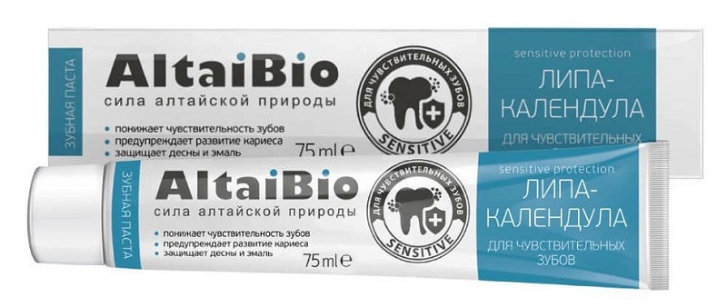 AltaiBio Зубная паста Липа-Календула 75мл