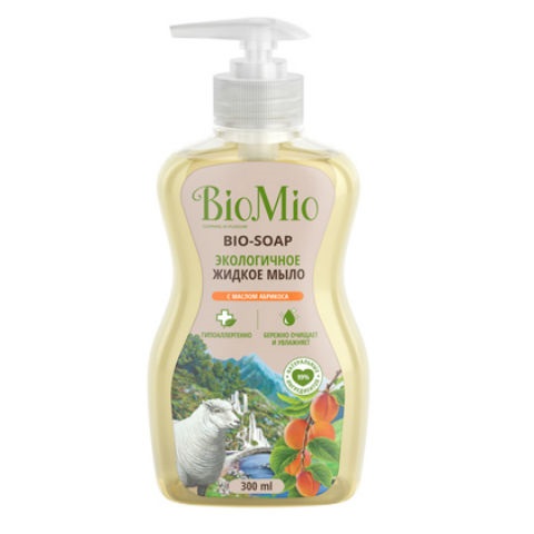 BIOMIO ЭКОЛОГИЧНОЕ ЖИДКОЕ МЫЛО С МАСЛОМ АБРИКОСА 300МЛ Органик Фармасьютикалз ООО