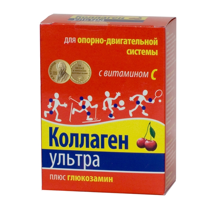 Коллаген Ультра Плюс Глюкозамин пор д/внутр примен 8г №7 вишня Веда ООО